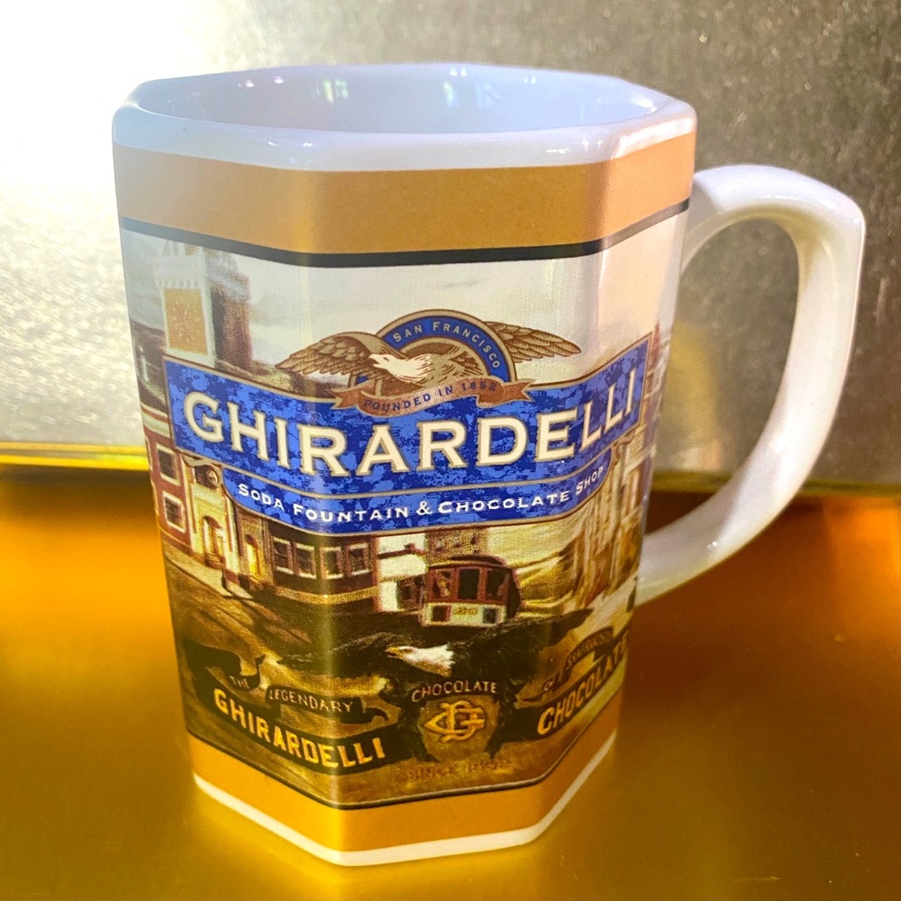 GHIRARDELLI SODA FOUNTAIN CHOCOLATE SHOP OCTAGONAL MUG CUP